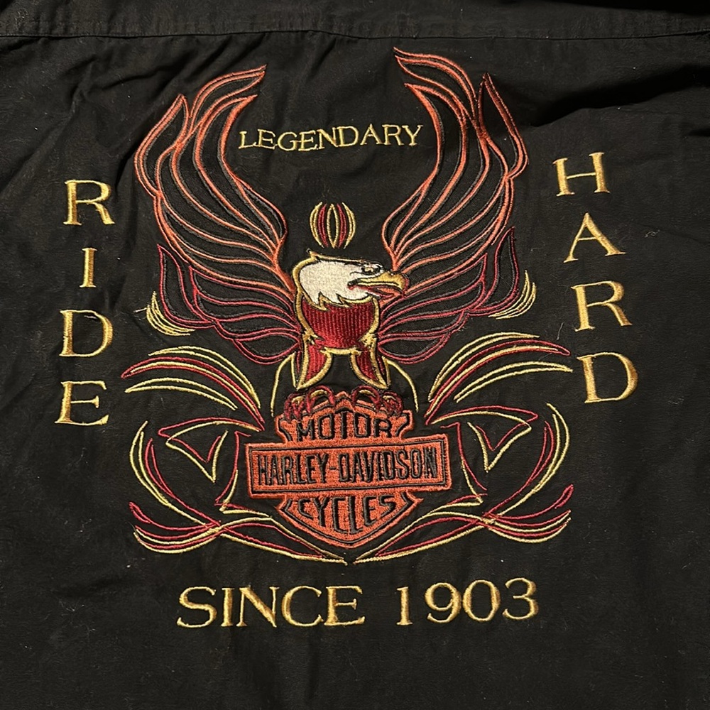 Rare embroidered Harley Davidson, long sleeve shirt